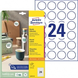 Etikett, univerzális, 40 mm, kör, AVERY ZWECKFORM, 240 etikett/csomag