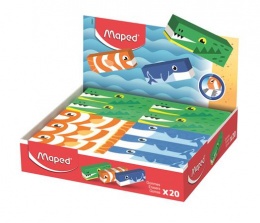 Radír display, állatos, MAPED „Animals”, vegyes minták